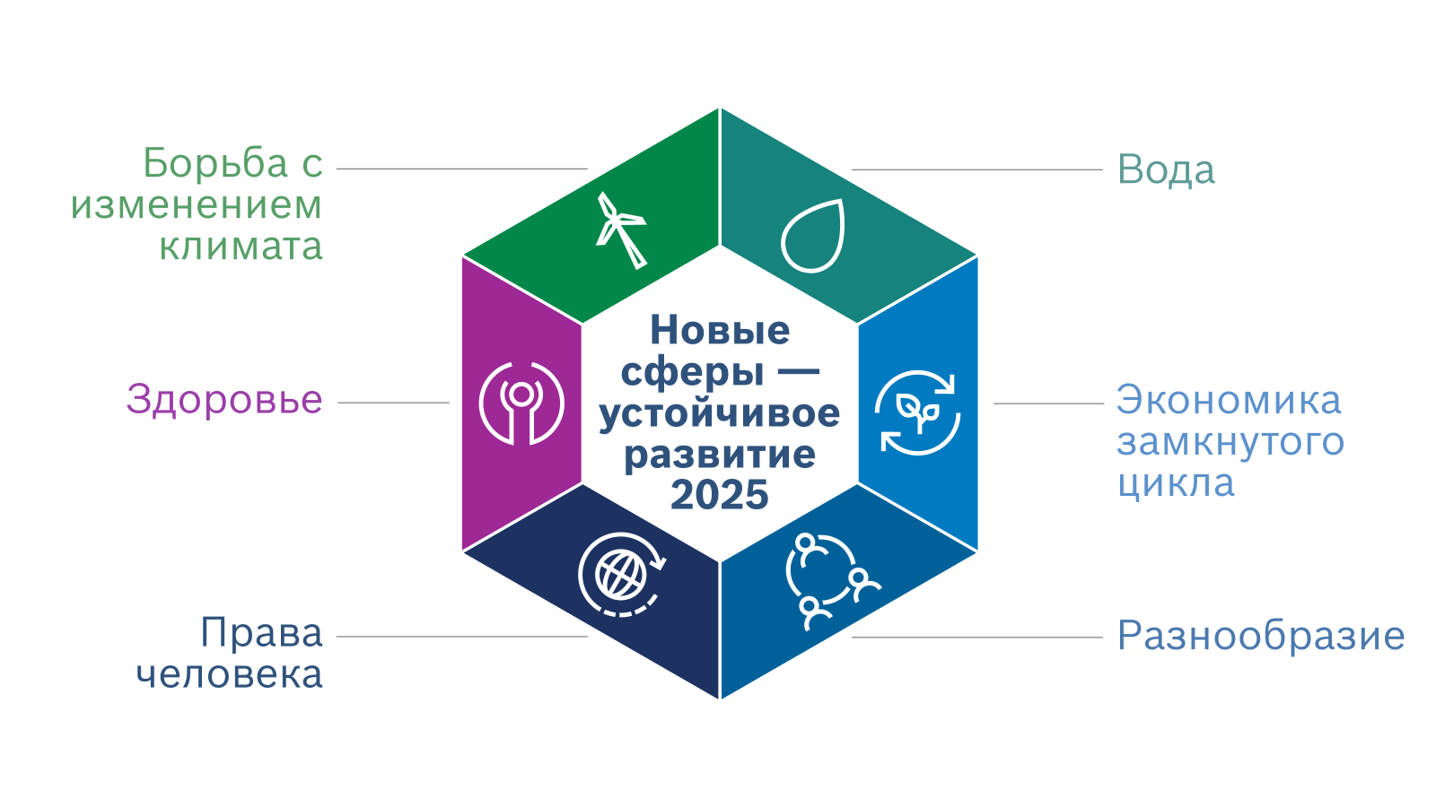 Диаграмма стратегии «Новые сферы — устойчивое развитие 2025»